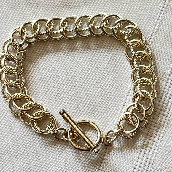 Chainmaille Rope & Smooth Texture Rings Bracelet Double Link Charm Bracelet - Picture 16 of 16